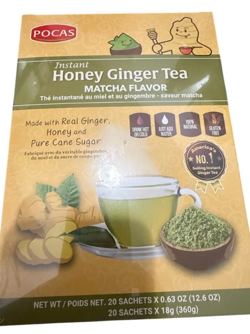 Honey Ginger Tea Matcha Flavor , Tee De Miel Y Jengibre Sabor A Matcha